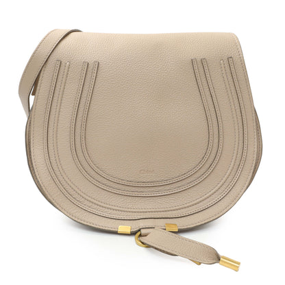 Exclusive Chloe Beige Grained Calfskin Medium Marcie Saddle Bag — Front View