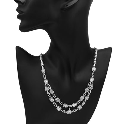 Exclusive 18K White Gold 7.46 Carat Diamond Necklace — Back View