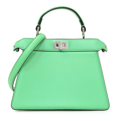Exclusive Fendi Edamame Shiny Nappa Petite Peekaboo I SEE U Satchel — Front View