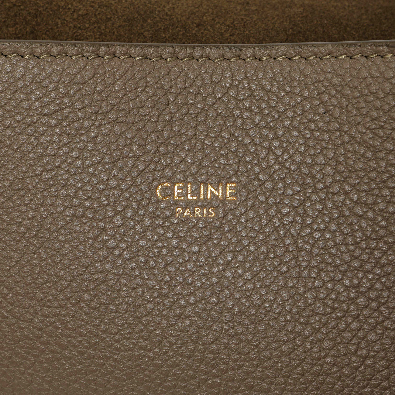 Exclusive Celine Taupe Soft Grained Calfskin Small Belt Cabas Phantom — Detail View