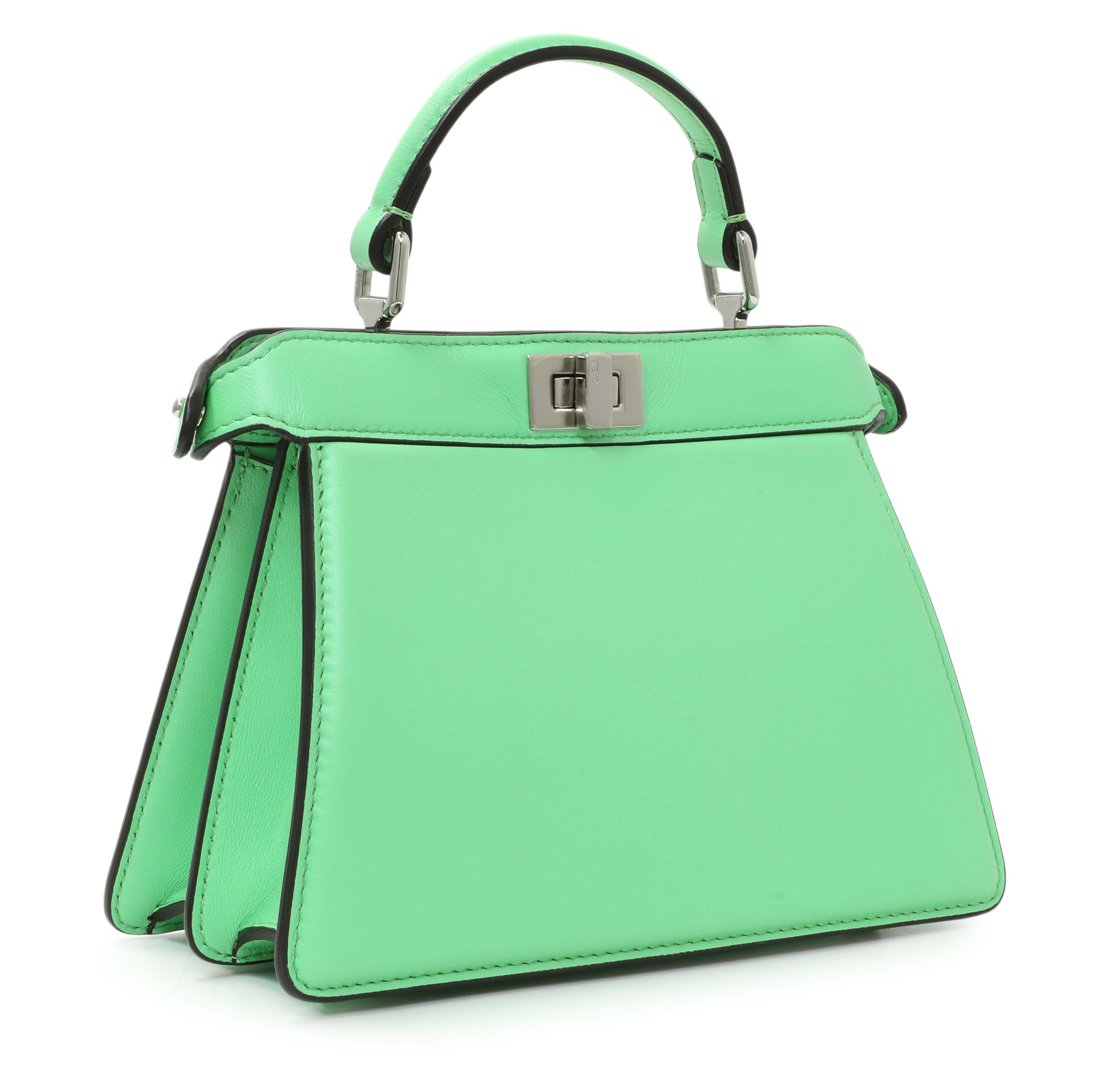 Exclusive Fendi Edamame Shiny Nappa Petite Peekaboo I SEE U Satchel — Side View