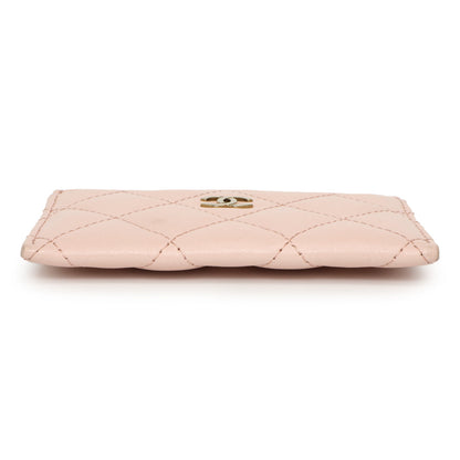Exclusive Chanel Pink Quilted Lambskin Card Holder — Back View