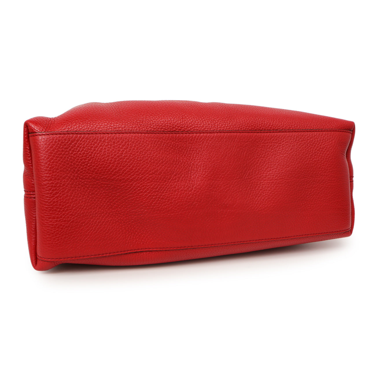 Exclusive Gucci Red Pebbled Calfskin Medium Soho Chain Shoulder Bag — Back View