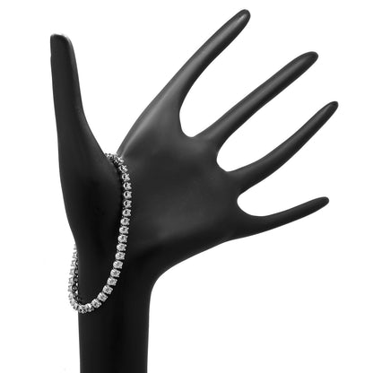 Exclusive 18K White Gold 3.05 Carat Tennis Bracelet — Back View