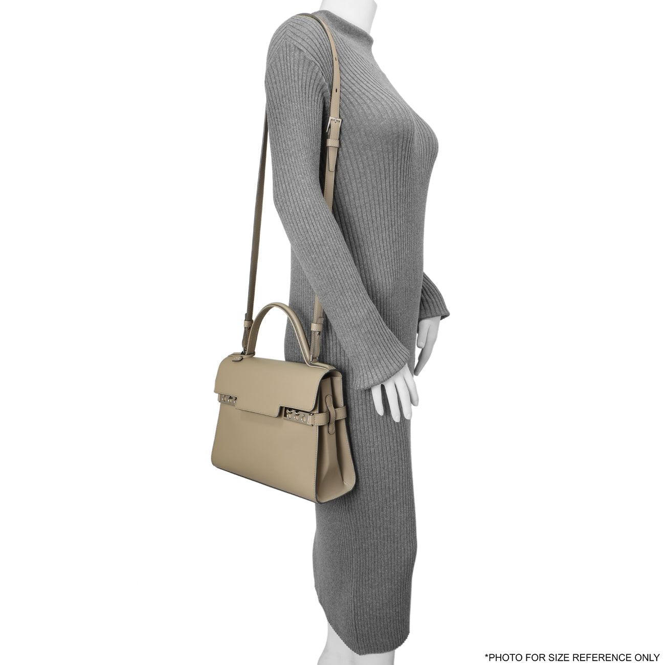Exclusive Delvaux Taupe Calfskin Tempete MM — Alternate View 9