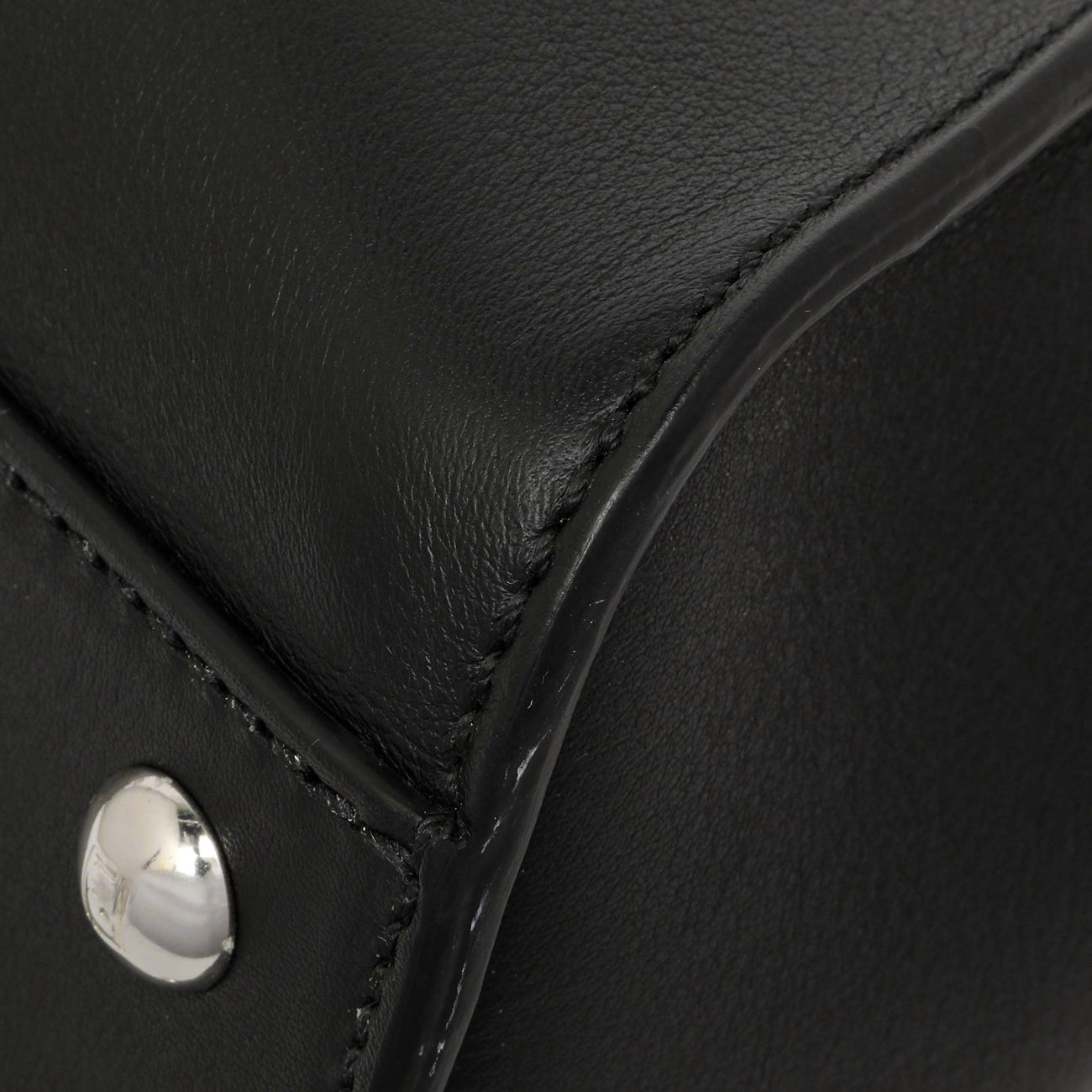 Exclusive Fendi Black Vitello Seta Snakeskin Crocodile Monster Eyes Medium Peekaboo Iconic Satchel — Detail View