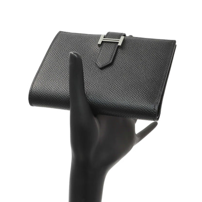 Exclusive Hermes Black Epsom Bearn Compact Wallet — Alternate View 7