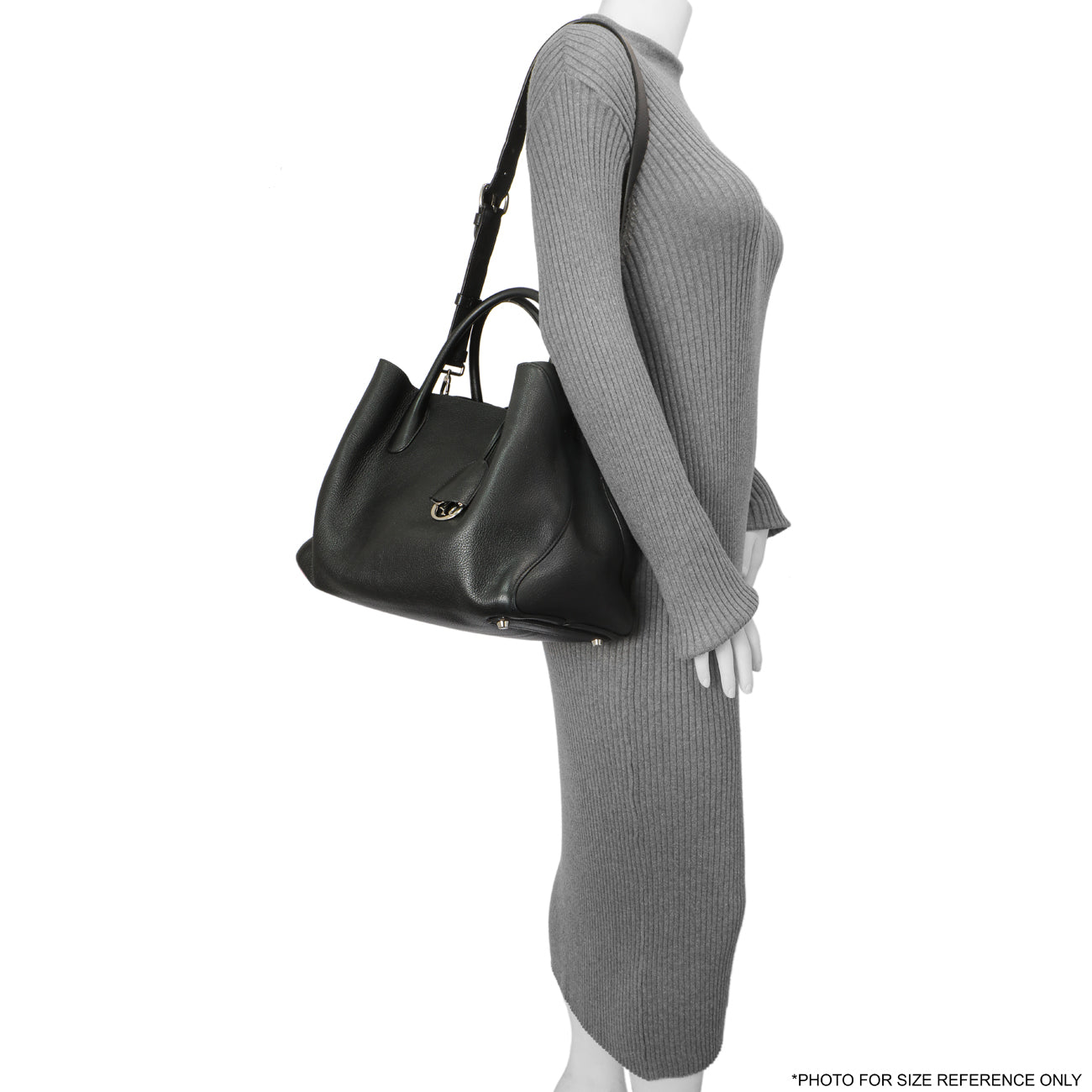Exclusive Christian Dior Black Grained Calfskin Large Open Bar Tote — Alternate View 13