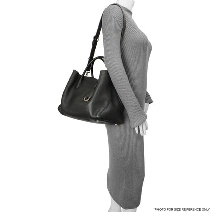 Exclusive Christian Dior Black Grained Calfskin Large Open Bar Tote — Alternate View 13