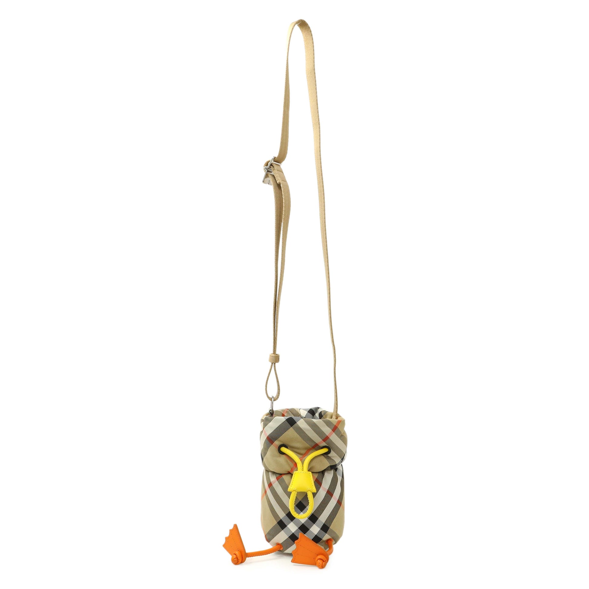 Exclusive Burberry Sand Check Nylon Duck Bottle Holder — Front View