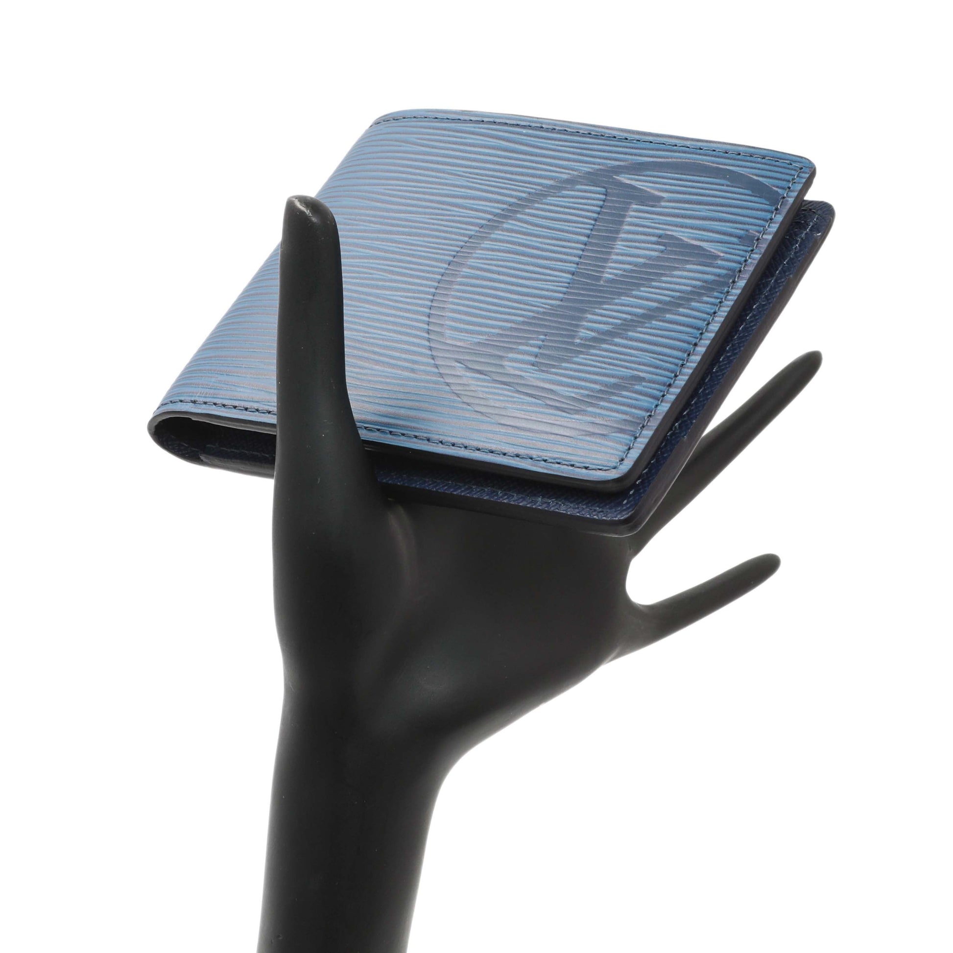 Exclusive Louis Vuitton Cobalt Epi Initials Multiple Wallet — Lifestyle View