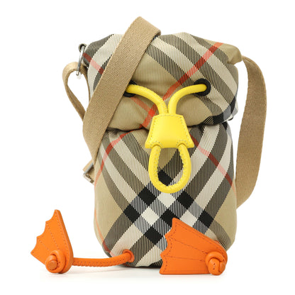 Exclusive Burberry Sand Check Nylon Duck Bottle Holder — Side View
