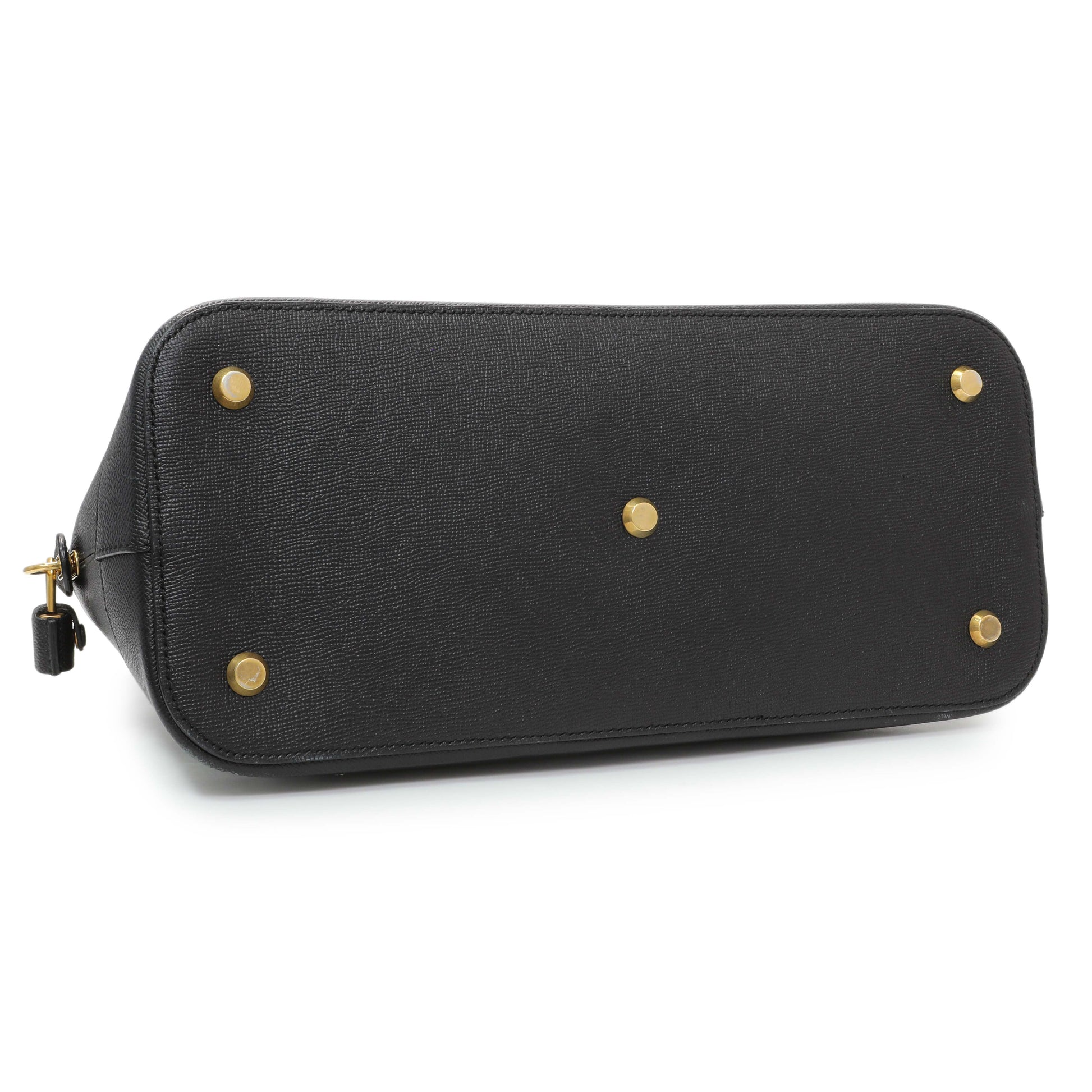 Exclusive Balenciaga Black Grained Calfskin M Ville Top Handle Bag — Back View
