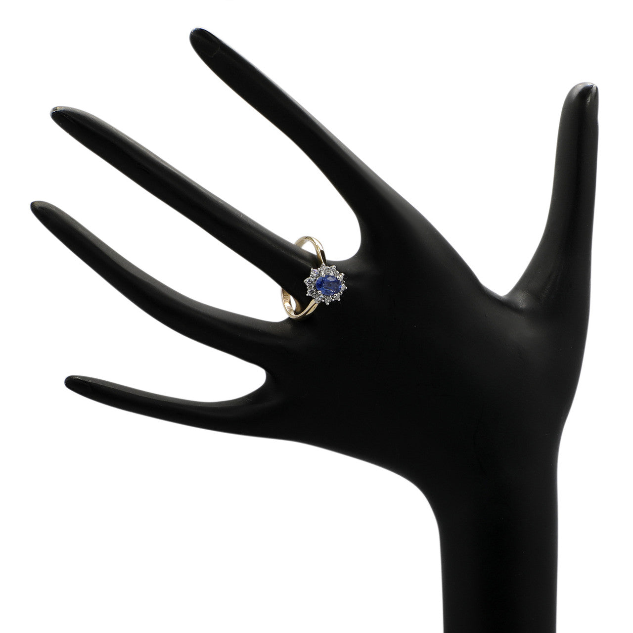 Exclusive 14k Yellow Gold 1.00 Carat Sapphire & Diamond Ring — 7 — Top View