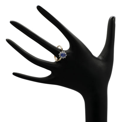 Exclusive 14k Yellow Gold 1.00 Carat Sapphire & Diamond Ring — 7 — Top View