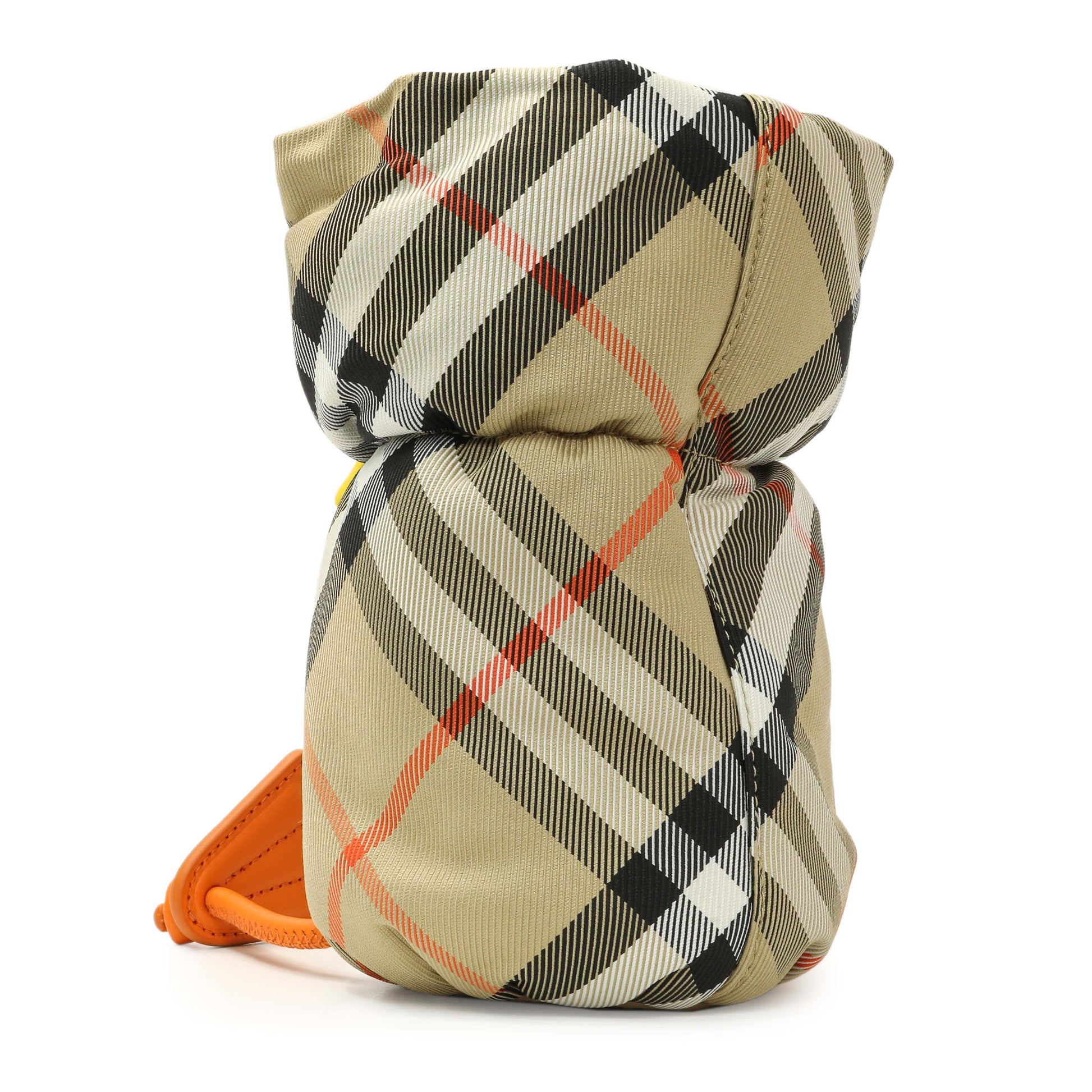 Exclusive Burberry Sand Check Nylon Duck Bottle Holder — Back View