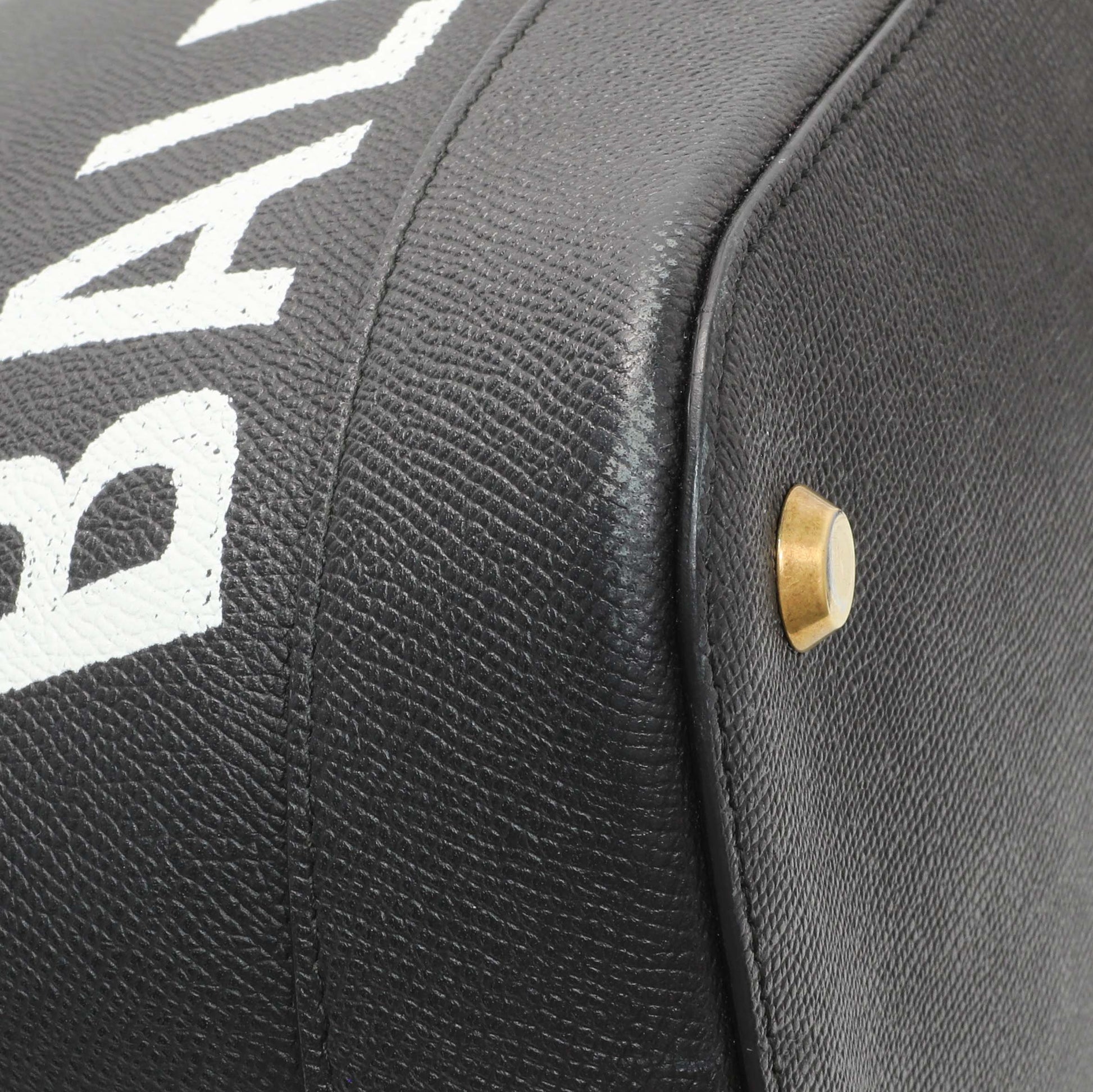 Exclusive Balenciaga Black Grained Calfskin M Ville Top Handle Bag — Top View
