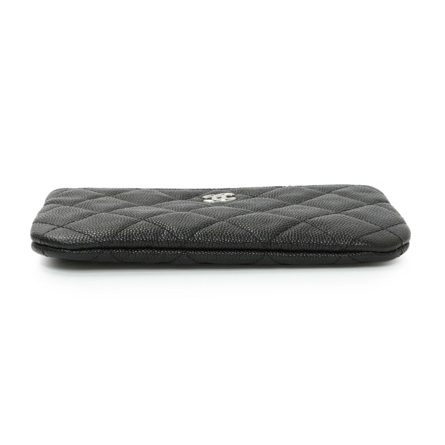 Exclusive Chanel Black Quilted Caviar Small Zipped Pouch — Back View