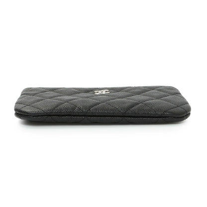 Exclusive Chanel Black Quilted Caviar Small Zipped Pouch — Back View