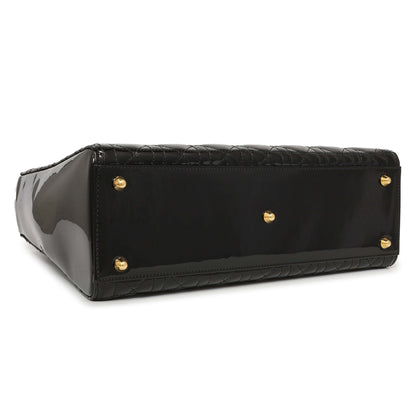 Exclusive Christian Dior Black Patent Cannage Large Lady Dior — Back View