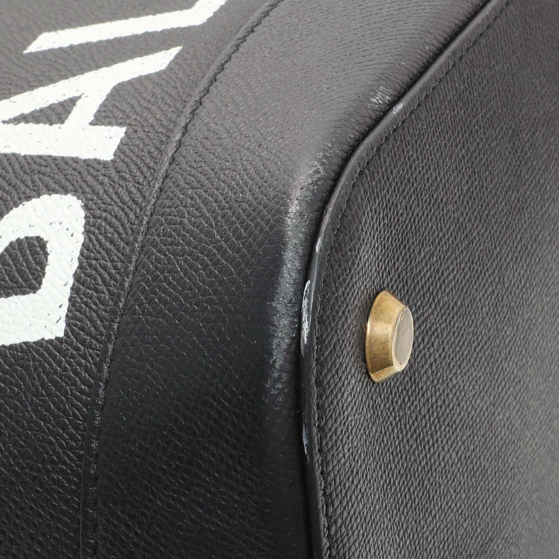 Exclusive Balenciaga Black Grained Calfskin M Ville Top Handle Bag — Lifestyle View