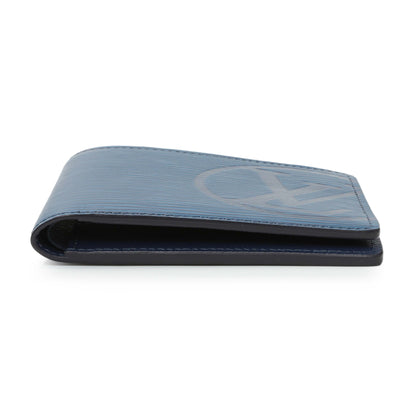 Exclusive Louis Vuitton Cobalt Epi Initials Multiple Wallet — Back View