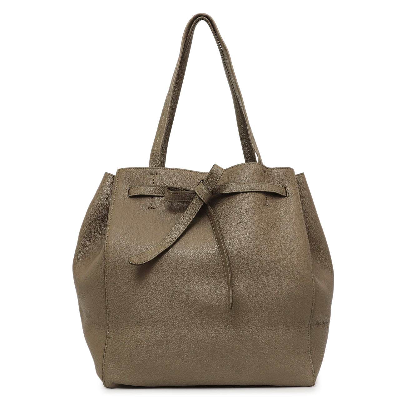Exclusive Celine Taupe Soft Grained Calfskin Small Belt Cabas Phantom — Front View