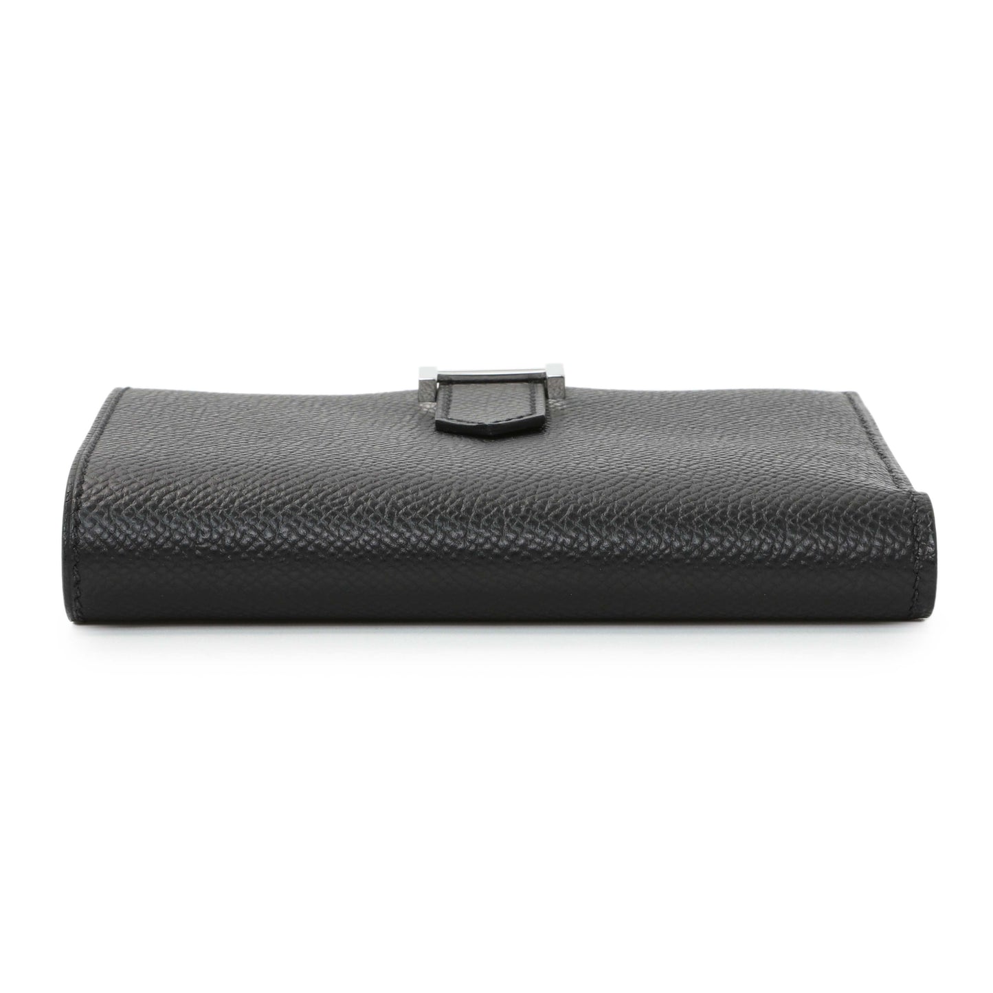 Exclusive Hermes Black Epsom Bearn Compact Wallet — Back View