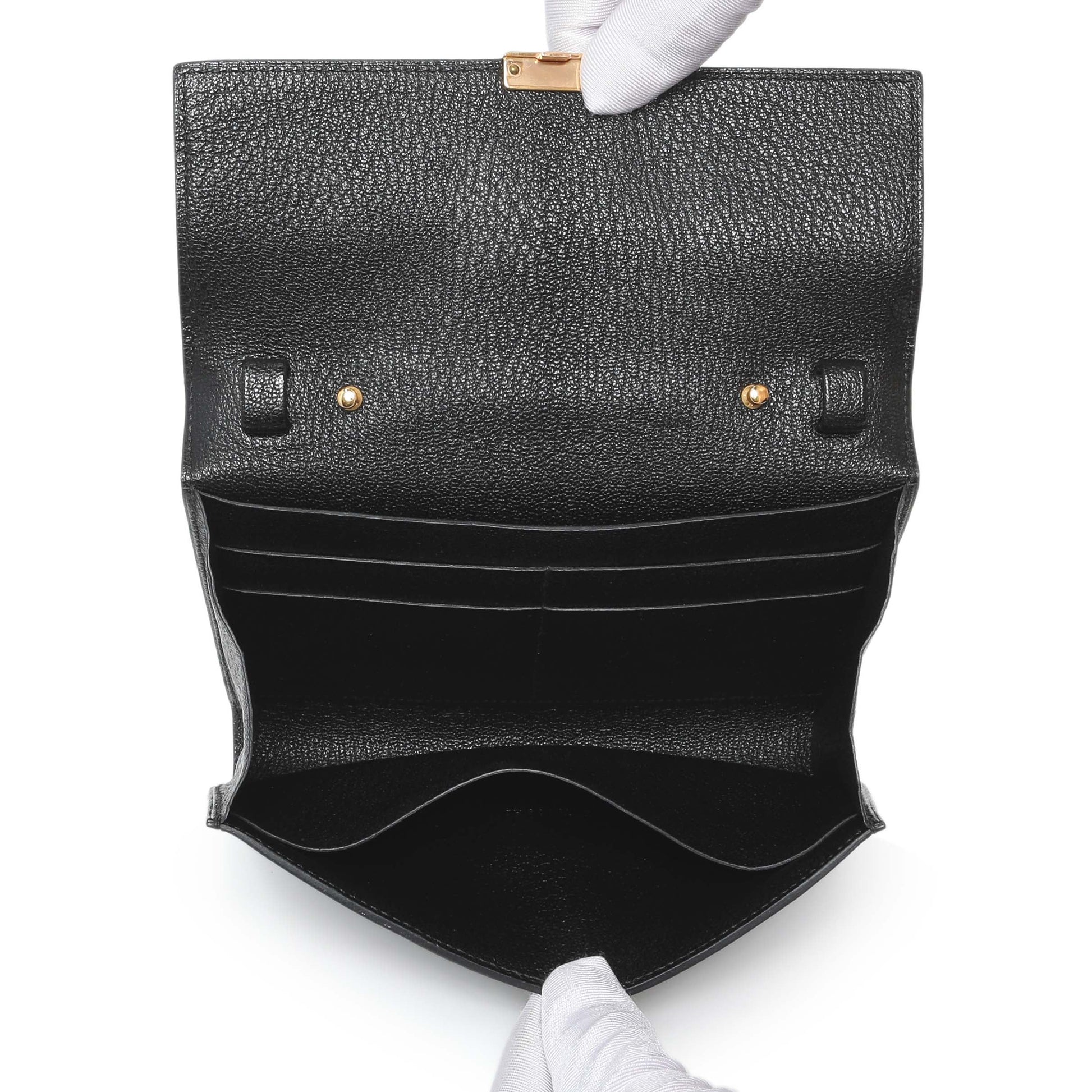 Exclusive Hermes Black Chèvre Mysore Clic 16 — Top View