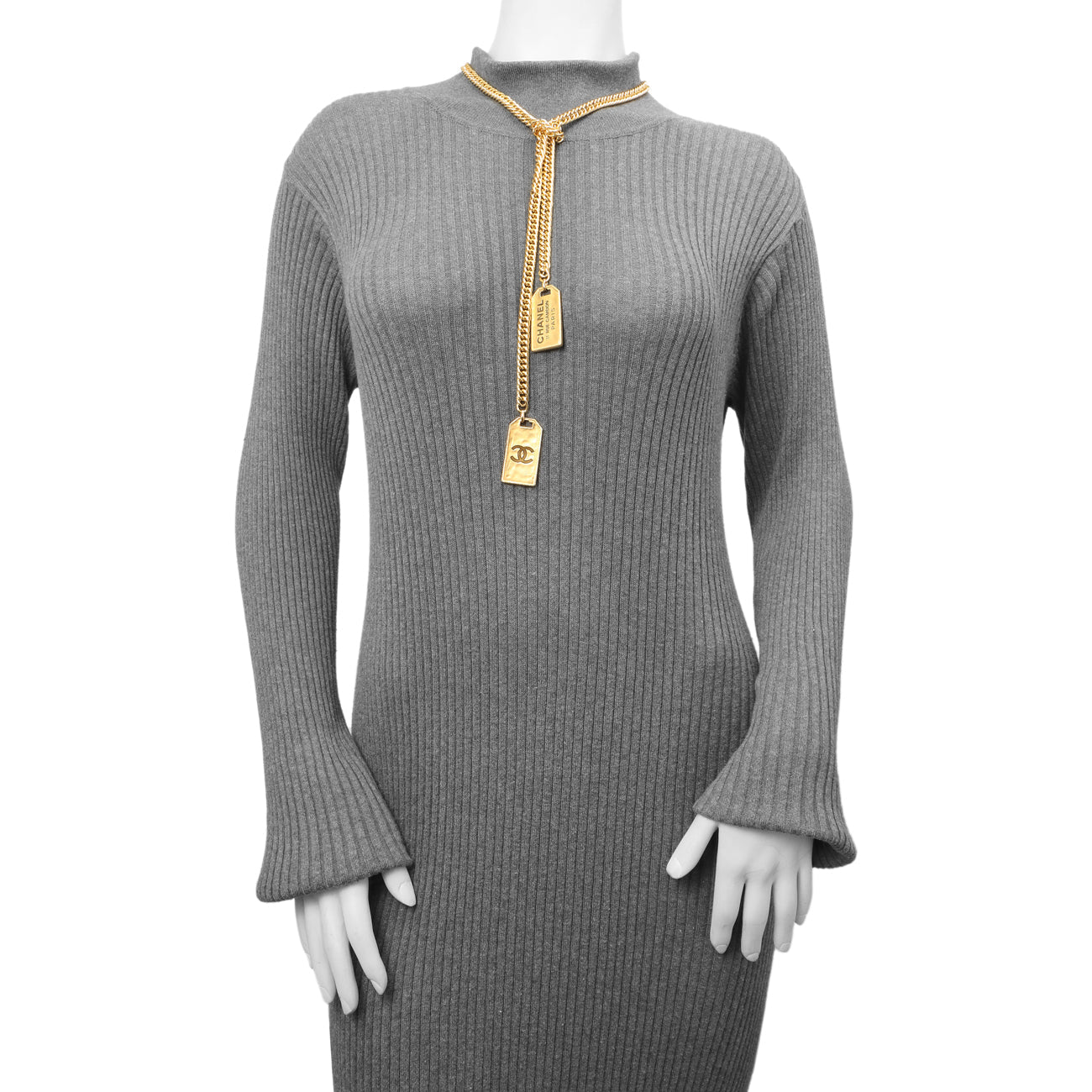 Exclusive Chanel Rue Cambon Dog Tag Necklace — Top View