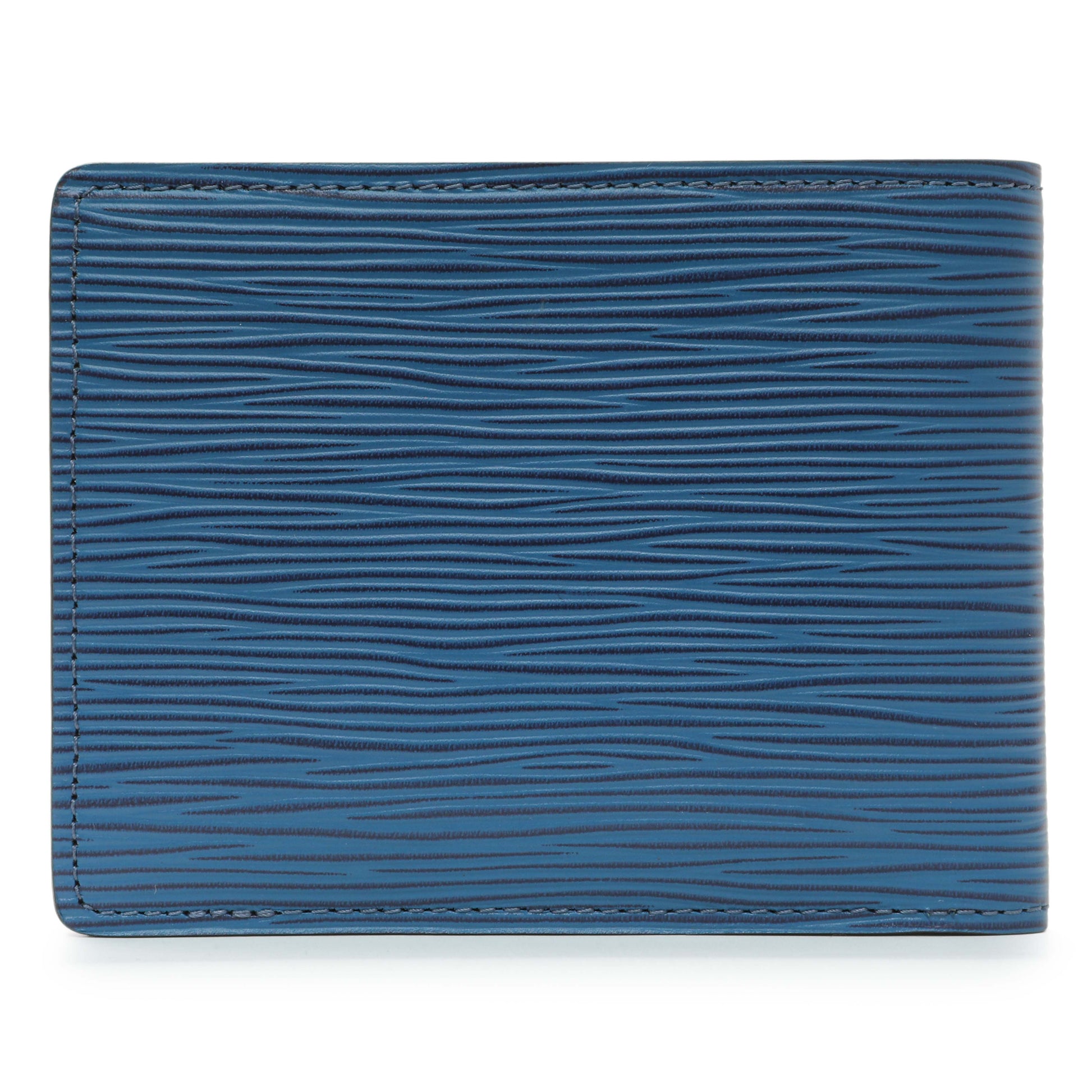 Exclusive Louis Vuitton Cobalt Epi Initials Multiple Wallet — Side View