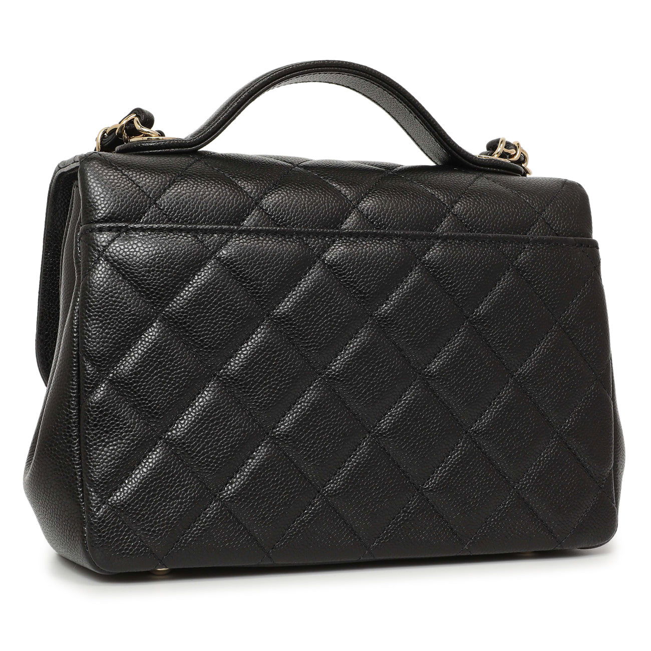 Exclusive Chanel Black Caviar Medium Business Affinity Flap — Side View