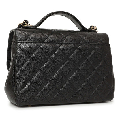 Exclusive Chanel Black Caviar Medium Business Affinity Flap — Side View
