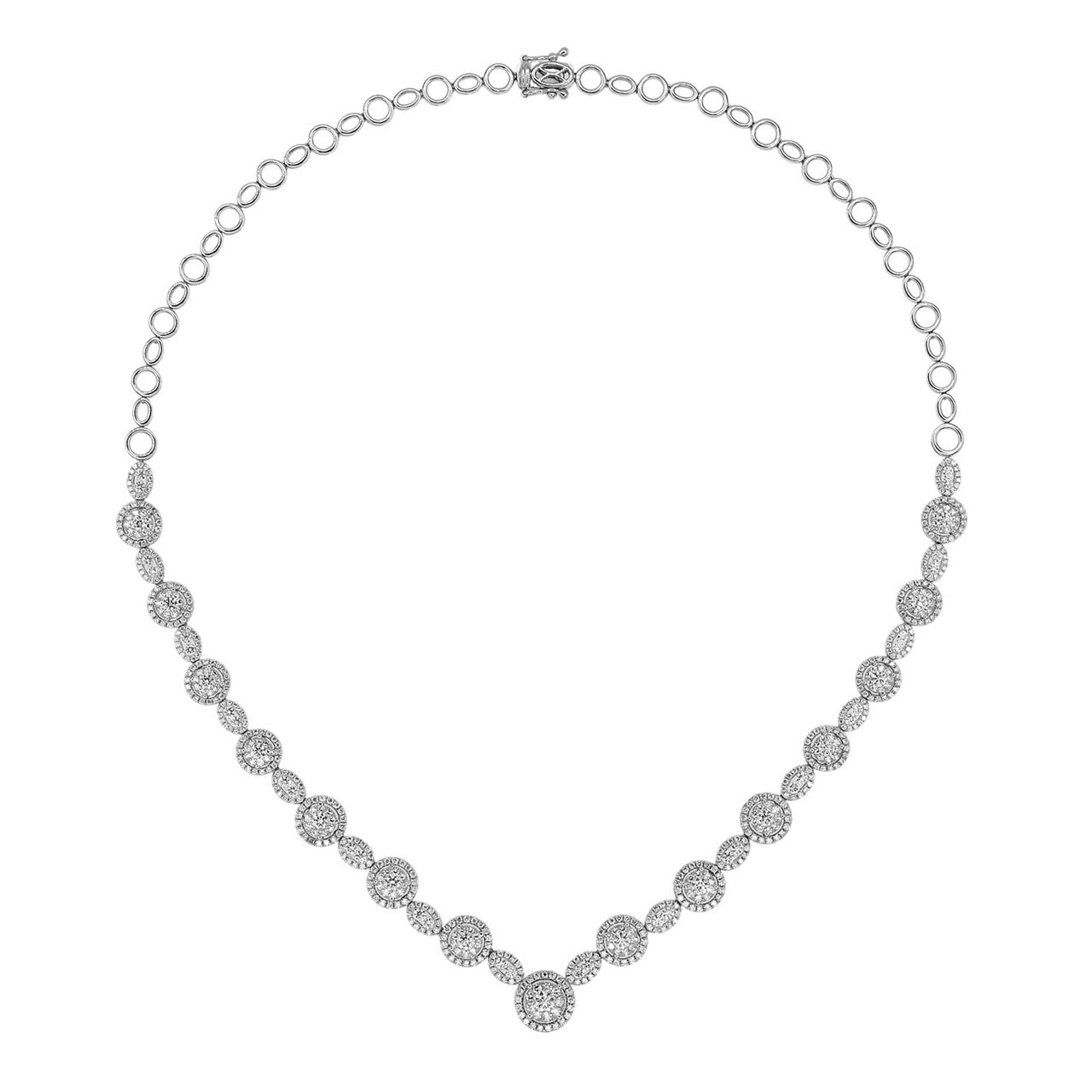 Exclusive 18K White Gold 5.04 Carat Diamond Necklace — Front View