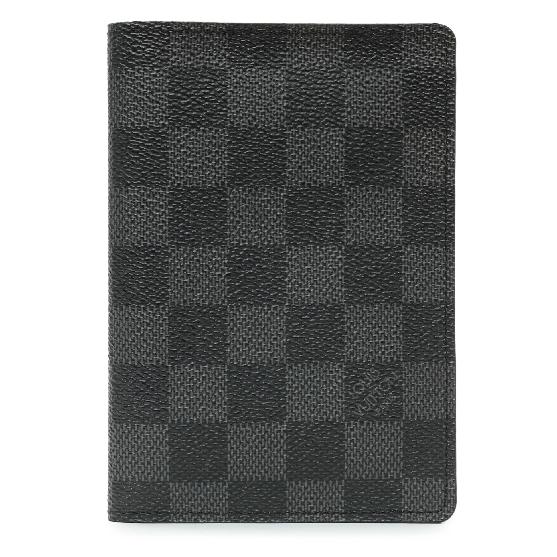 Exclusive Louis Vuitton Damier Graphite Passport Cover — Front View