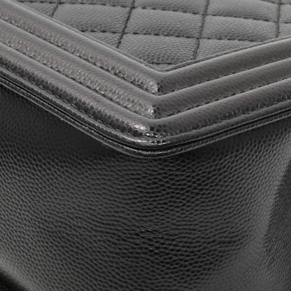 Exclusive Chanel Black Quilted Caviar Medium Boy Flap — Alternate View 8