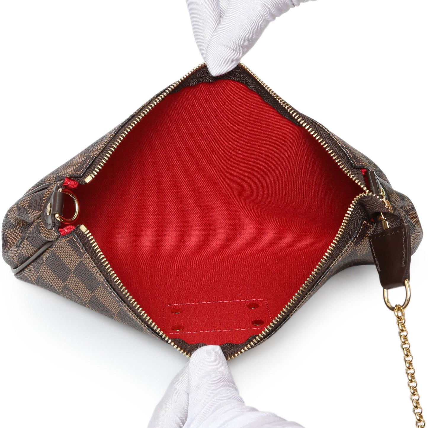 Exclusive Louis Vuitton Damier Ebene Eva Clutch — Top View