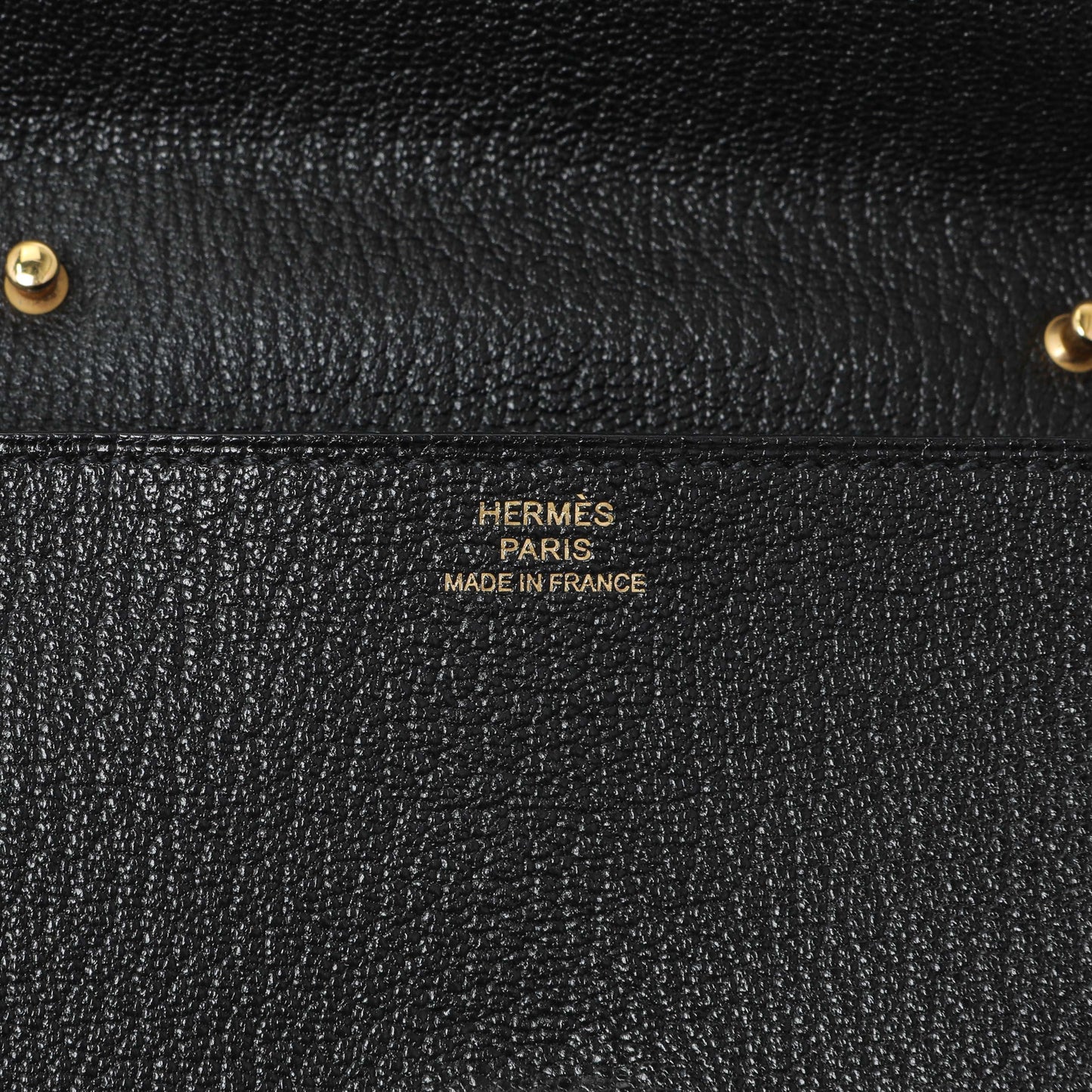 Exclusive Hermes Black Chèvre Mysore Clic 16 — Detail View