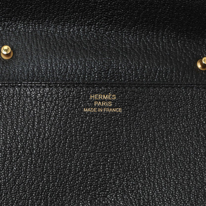 Exclusive Hermes Black Chèvre Mysore Clic 16 — Detail View