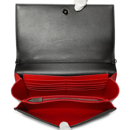 Exclusive Christian Louboutin Black Calfskin Spikes Loubinthesky Paloma Clutch — Top View