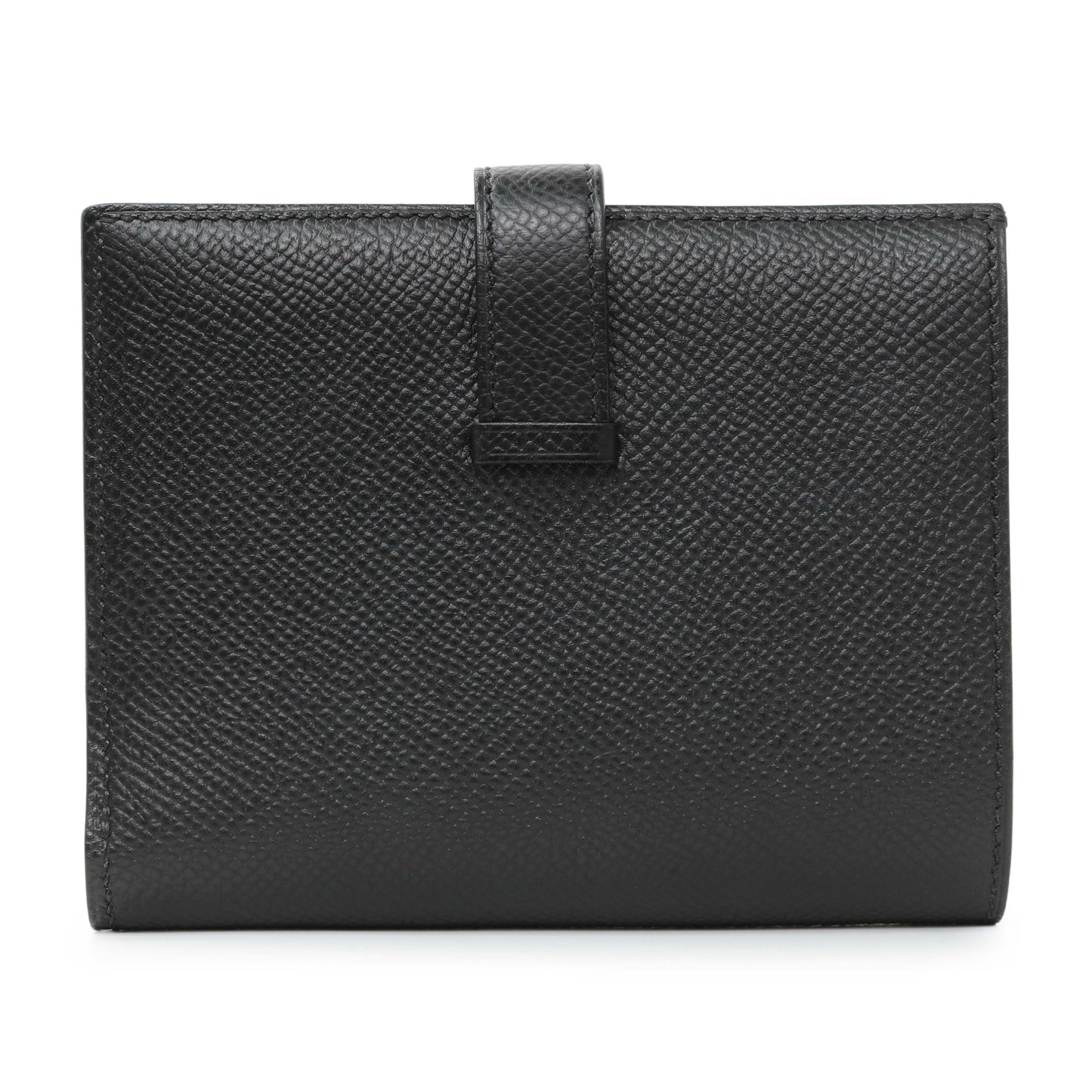Exclusive Hermes Black Epsom Bearn Compact Wallet — Side View