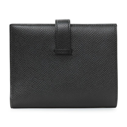 Exclusive Hermes Black Epsom Bearn Compact Wallet — Side View