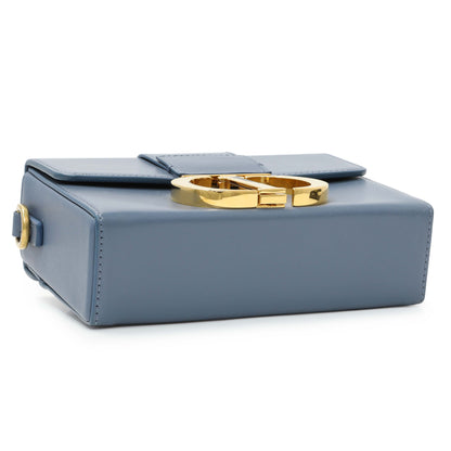 Exclusive Christian Dior Blue Smooth Calfskin Montaigne 30 Box Shoulder — Back View