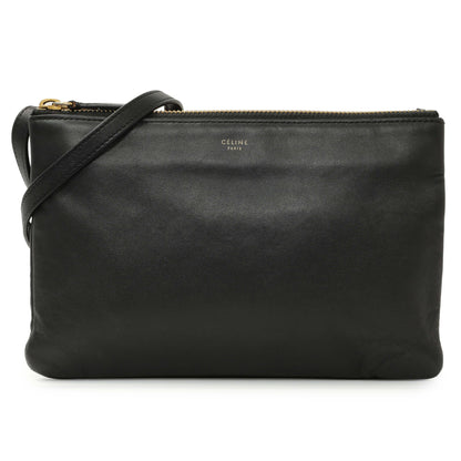 Exclusive Celine Black Lambskin Small Trio Crossbody — Side View