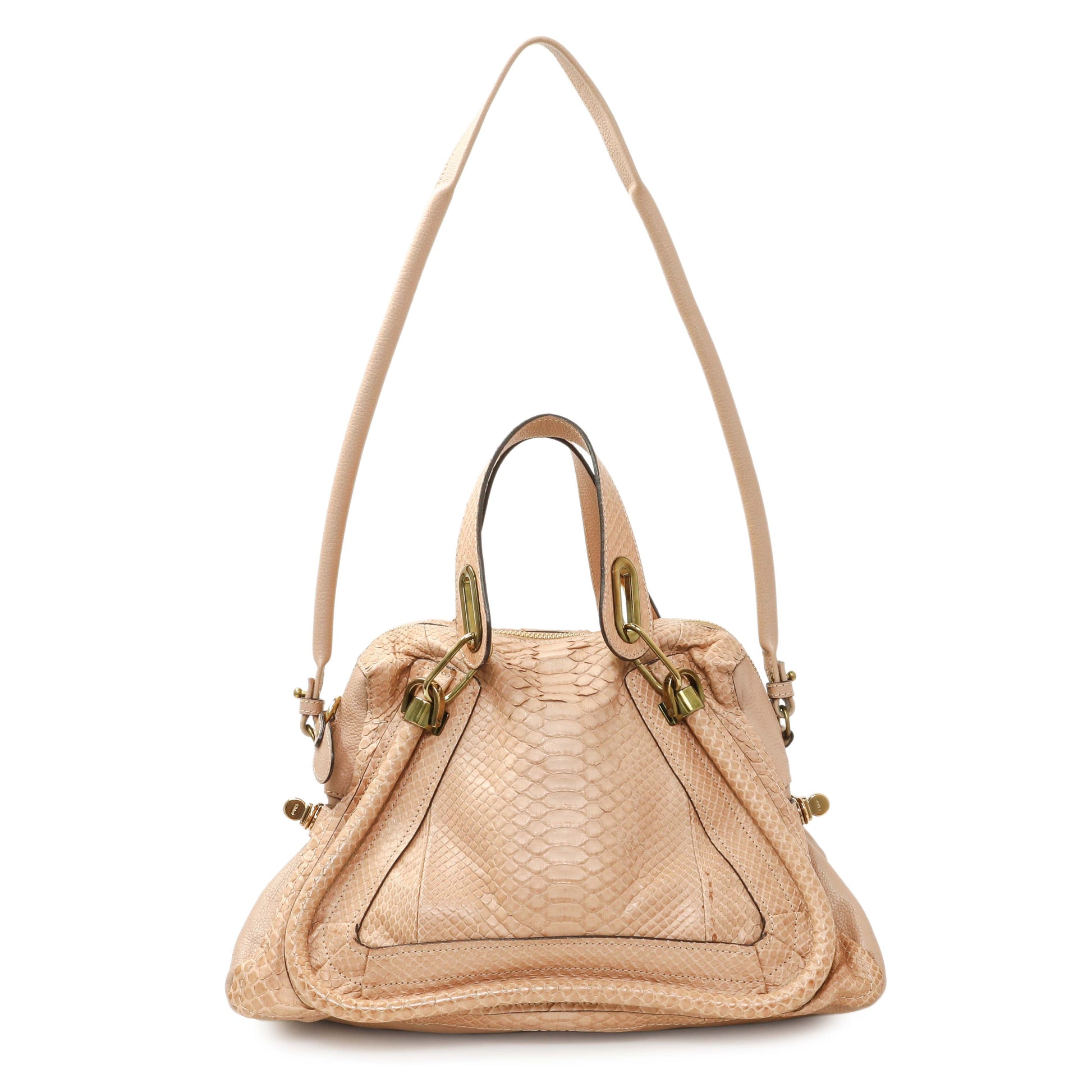 Exclusive Chloe Nude Python Medium Paraty — Front View