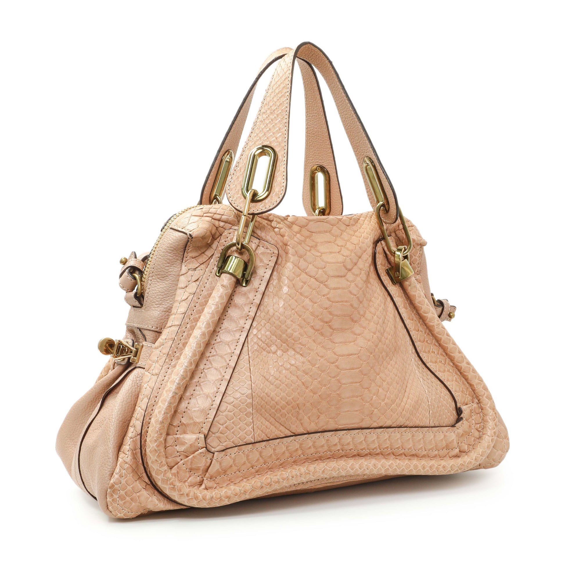 Exclusive Chloe Nude Python Medium Paraty — Side View