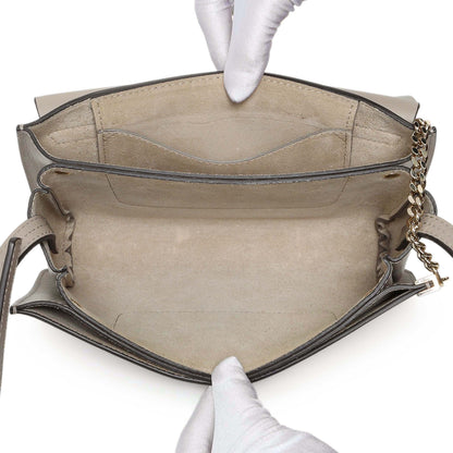 Exclusive Chloe Grey Suede Calfskin Mini Faye Shoulder Bag — Top View