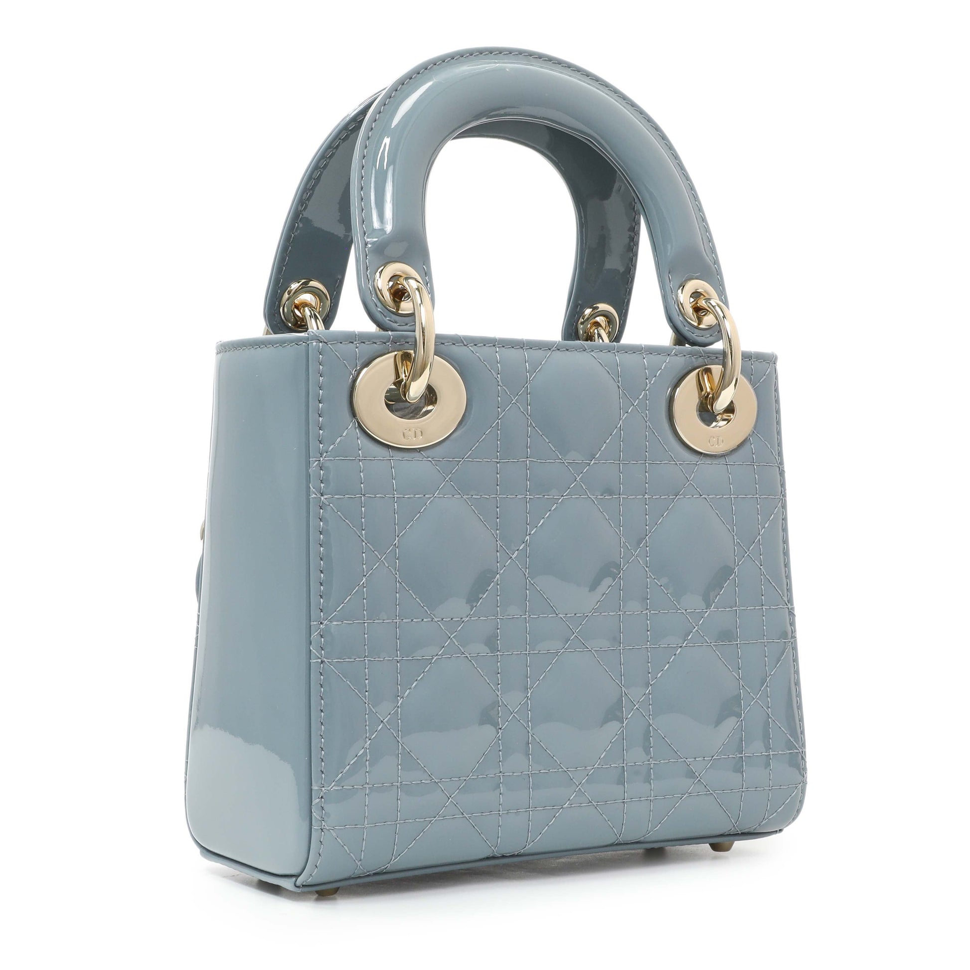 Exclusive Christian Dior Cannage Patent Mini Lady Dior — Side View