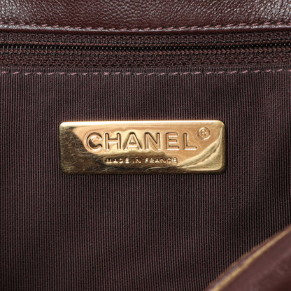 Exclusive Chanel Burgundy Quilted Goatskin Medium Chanel 19 Flap — Lifestyle View