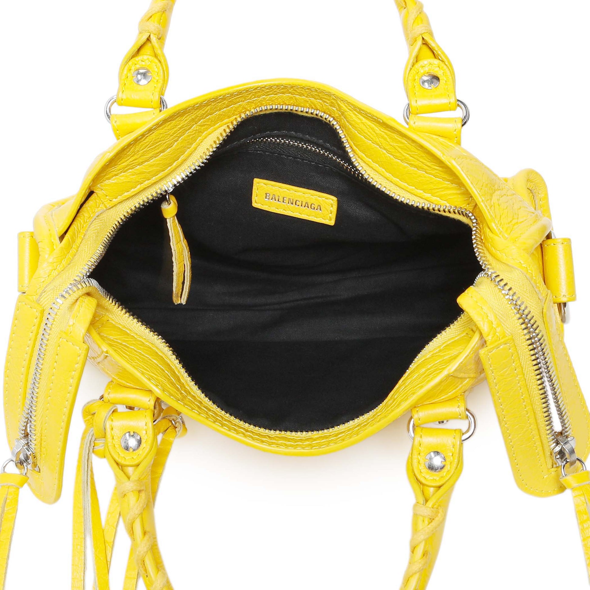 Exclusive Balenciaga Yellow Agneau Classic Hardware Mini City — Alternate View 8